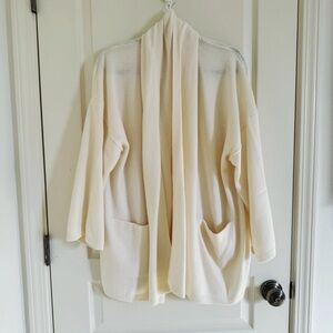 Aritzia The Group Cream Open-Front Sweater